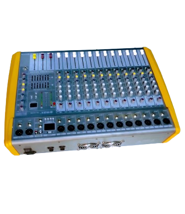 Omax  PA-12USB 12 Channel Yellow Powered Mixer12 Channel Powered Audio Mixer 
